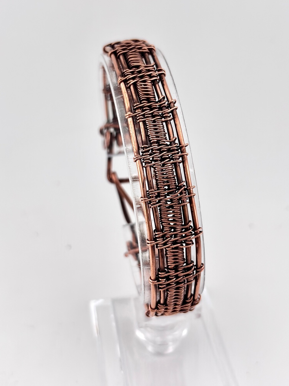 HANDMADE Pure Antiqued Copper Woven Bangle Bracelet, Unisex Jewelry Gift